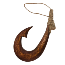 da Hawaiian Store Hand-Carved Engraved Polynesian Wood Makau Fish Hook (3 Sizes) - £15.71 GBP+