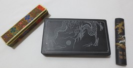 Vtg Dragon Ink Stone Grinder Calligraphy w/Ink Stick - £78.69 GBP