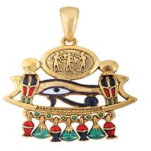 Golden Eye Of Horus Pendant Necklace - $16.89