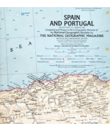 1965 Spain &amp; Portugal Map National Geographic Vintage Europe 24.75 x 19&quot;... - $561.45 MXN