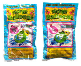 Water Balloons With Filler 200 Balloons Each Pack Multicolor Age 8+ Lot of 2 - £7.88 GBP