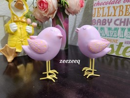 Easter Spring Lavender Love Birds Tier Tray Figurines Tabletop Home Decor 4,25&quot; - £20.27 GBP