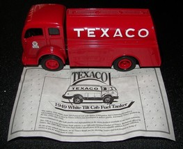 1949 TEXACO WHITE TILT CAB TANK TRUCK Die Cast Coin Bank ERTL Stock #F95... - $22.49