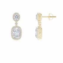 ANGARA Lab-Grown Diamond Dangle Earrings with Halo in 14k Gold (Carat-2.44 Ct) - £3,117.55 GBP