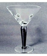 Clear Black &amp; White Enameled 6 oz. Martini Glass - £11.29 GBP