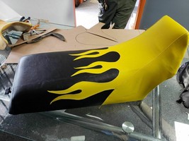 Yamaha Banshee Seat Cover Yellow Flame Black Color Seat Cover - $41.99