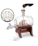 1000ml Creative Barrel Shape Wine Dispenser, Glass Wine Bottle Holder, W... - $70.49 CAD