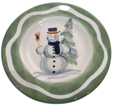 Tabletops Unlimited España Hand Painted Salad Dessert Plate Holiday Snowman - £8.70 GBP