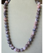 Pink Zebra Jasper Beaded Necklace w/ 925 Silver Findings 250ctw 18 inches - $21.95