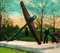 USS Maine Anchor Memorial Arlington National Cemetery Virginia VA Postcard T18 - £2.29 GBP