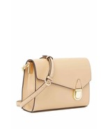 Calvin Klein Rye Tan Iris Top Handle Leather Satchel Handbag Crossbody Bag Purse - £54.28 GBP