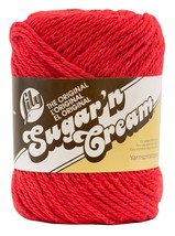 Spinrite Lily Sugar&#39;n Cream Yarn Solids Red 1 Pack of 2 Skein - $22.07