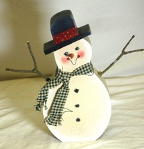 Wooden Snowman Christmas Holiday Decor - $19.79