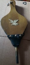 Vintage Eagle Wood &amp; Leather Fireplace Bellow Fire Air Blower 15” X 6” - £11.00 GBP