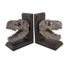 Zeckos Set of 2 Tyrannosaurus Rex T-Rex Skull Bookends - £69.89 GBP