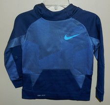 Nike Therma Boys Size 4 XS Hoodie Sweatshirt Blue Hooded 86D578-U9J New - $22.72
