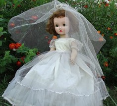 Vintage Madame Alexander 24&quot; Binnie Walker Doll Sleep Eyes w Wedding Dress - $222.75