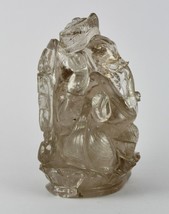NATURAL SMOKY CRYSTAL QUARTZ 6275 CTS 6 &quot;INCH LORD GANESHA STATUE HOME D... - £821.57 GBP