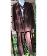 NWT Norton McNaughton Wm 18W Saddle Brown Suede Pants Jacket Fringe Bene... - £47.78 GBP