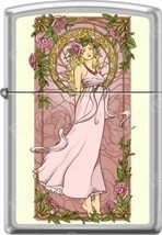Sweet Art Nouveau Pinup Girl Zippo Lighter - $23.70