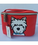 MARC TETRO WESTIE Red Makeup Cosmetic Bag Zip Around - €25,75 EUR