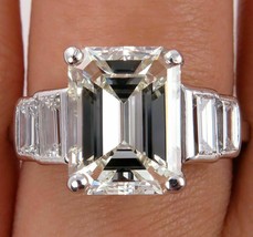 5ct Smaragd Baguette Künstlicher Diamant Verlobungsring 14k Weiß Vergoldet - £82.85 GBP