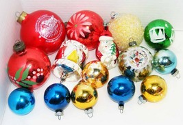 Lot of 15 Vintage Glass Christmas Ornaments - £11.71 GBP