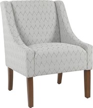 Gray Leaf Homepop Modern Swoop Arm Accent Chair. - £251.61 GBP