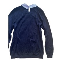 J.Crew Women’s Navy Sweater Striped Collar NWT Small 100% Cotton Pullover image 8