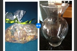Decorative Glass Vase 8&quot; with bag Of Citrus Potpourri - £35.29 GBP