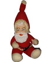 Vintage Rushton Santa Claus 15&quot; Christmas Plush Doll Rubber Face Star Cr... - £70.60 GBP