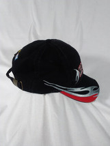 NASCAR Original 6 Panel Black Hat with Red &amp; Silver Flames Patented - £8.20 GBP