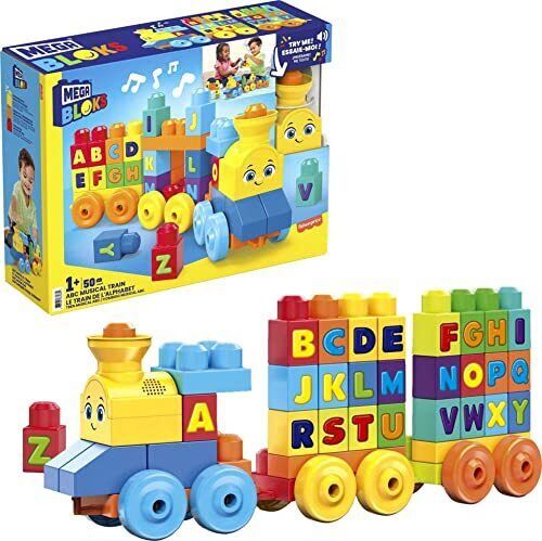 Mega Bloks First Builders ABC Musical Train with Big Building Blocks Building... - $60.64