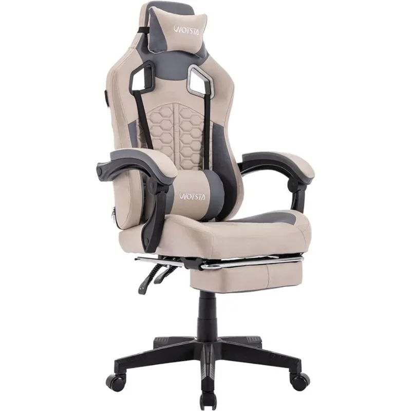 Gaming Chair with Massage,Ergonomic PC Gaming Chair with Footrest Comfortable - £218.68 GBP+