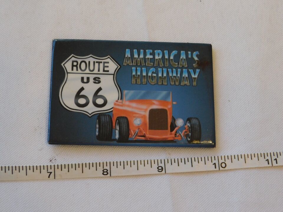 Desperate Enterprises Route US 66 America&#39;s Highway magnet 2 1/8&quot; X 3&quot; - $10.09