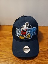 Disney Mickey Mouse Youth Hat Navy Blue Embroidered Adjustable Ball Cap 1928 NWT - £14.01 GBP