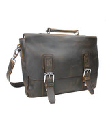 Vagarant Traveler Full Grain Leather Laptop Bag with Clasp Lock L55.Dark... - £142.03 GBP