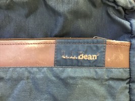 Vintage 90s LL Bean Navy Blue Nylon Leather Bottom Backpack Book Bag Kna... - £62.47 GBP