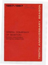 1967 Opera Company of Boston Program LULU 10th Anniversary Season  - £10.41 GBP