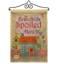 Grandkids Spoiled Here Burlap - Impressions Decorative Metal Wall Hanger Garden  - £27.05 GBP