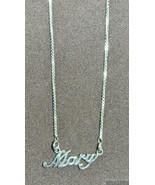 925 Sterling Silver Name Necklace - Name Plate - MARY 17&quot; chain w/pendant - £47.19 GBP