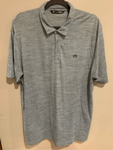 TRAVIS MATHEW Golf Polo Shirt-Blue/Grey Poly/Cotton S/S Mens EUC XLarge - $8.79