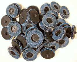 40pc 2&quot; Inch 60 Grit Flap Sanding Disc Wheels Type R  Threaded Twist USA... - £35.29 GBP