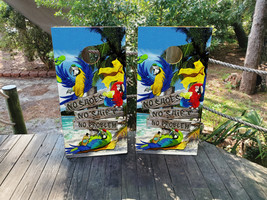 Waterproof Cornhole Wraps / Margaritaville Parrots / 5 O&#39;clock Somewhere - $85.00