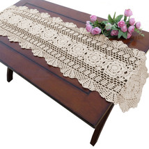 Vintage Handmade Table Runner Mats Cotton Crocheted Doilies Party Desktop Cover - £12.74 GBP