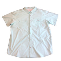 Columbia PFG Button Up Shirt Mens 2XL Mint Aqua Turquoise Vented Fishing... - £12.39 GBP