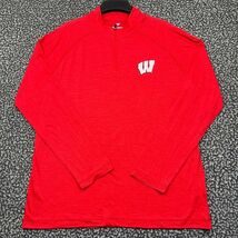 Wisconsin Badgers Shirt Men Large Red Fanatics Long Sleeve 1/4 Zip New L - $38.88