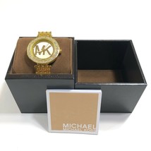 Michael Kors MK Womens 39mm Gold Tone Round Stainless Steel Watch Chain Band - £75.04 GBP