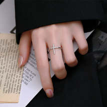 Maria ~ Gentle Silver Cross Ring - £21.94 GBP