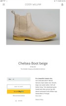 COSTA WILLIAM Chuck Suede Chelsea Boot Sand SIZE 9 - £47.13 GBP